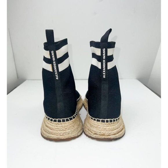 Authentic ALEXANDER WANG Black Dylan Stretch-Knit Sock Ankle Boots Size … - Picture 9 of 11